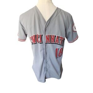 Cincinnati Reds Jersey Associated Premium Youth L/XL Baseball Jersey Gray